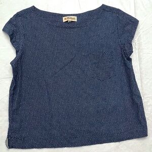 Mollusk Women's Cap Sleeve Top Navy with White Dots Size Medium M